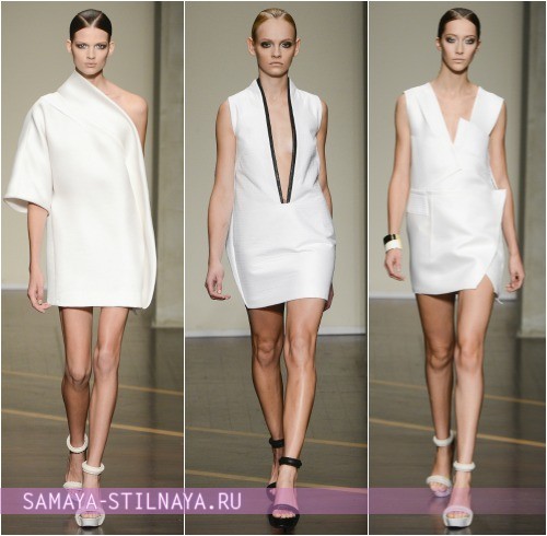 С чем носить короткое белое платье-тунику, фото коллекции Gianfranco Ferre