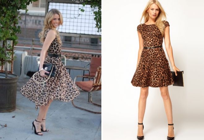 шифоновое платье с леопардовым рисунком