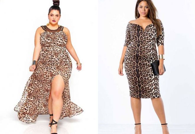 леопардовое платье для полных женщин